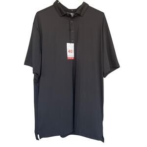 Matte Grey Polo Shirt Mens XL Black Captain Performance Golf Moisture Wicking